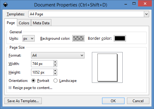 New Document Properties dialog Page tab.png