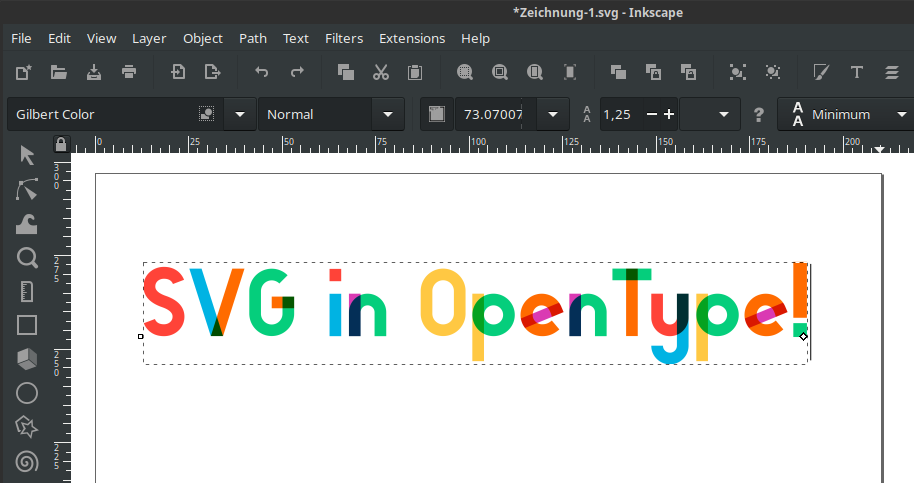 inkscape text color