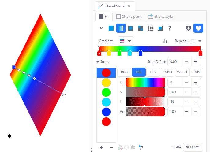 inkscape gradient multiple direction