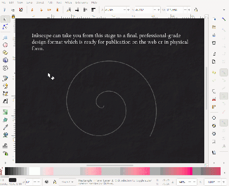 Spiral text as a result of putting text on a path